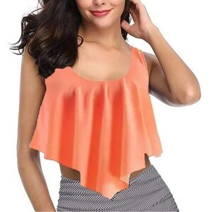 Coral Flowy Bikini Swim Top Size XL